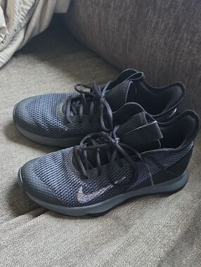NikeLebrons Men's Black and Gray Knit Training Sneakers